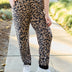 Celeste Design Full Size Leopard Contrast Sweatpants