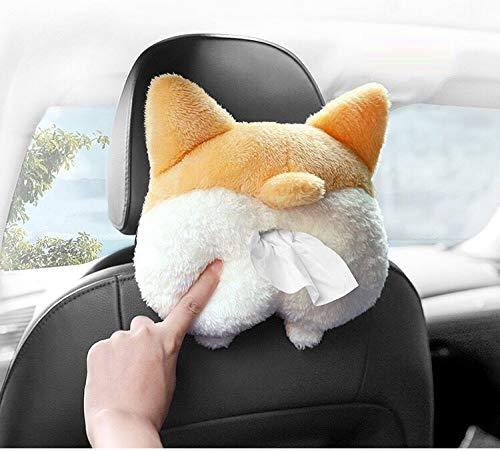 Tissue Box Cover Soft Adorable Corgi Butt Shaped Creative Storage Bag Hanging Pouch Tissue Box Wrapper For Car Home